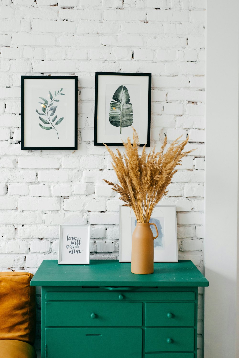 Custom green painted dresser